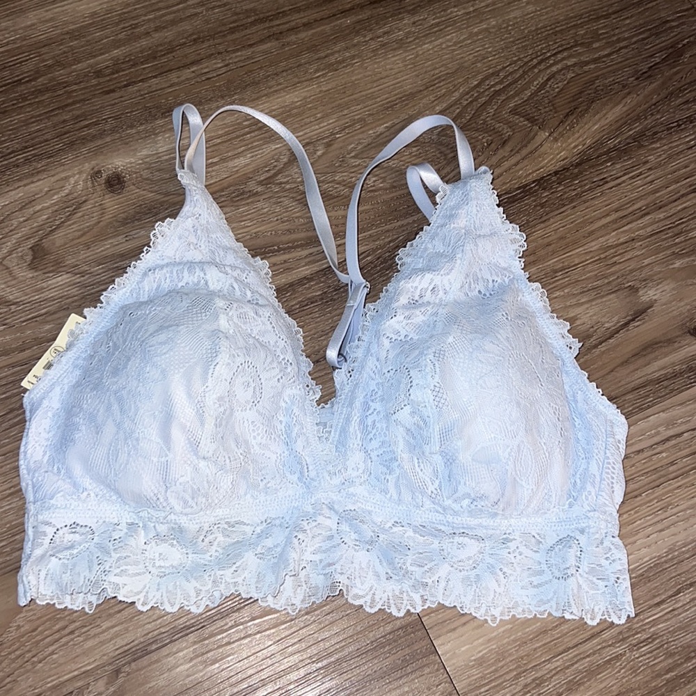 Aerie blue racer back strappy padded lace bralette - Picture 2 of 3